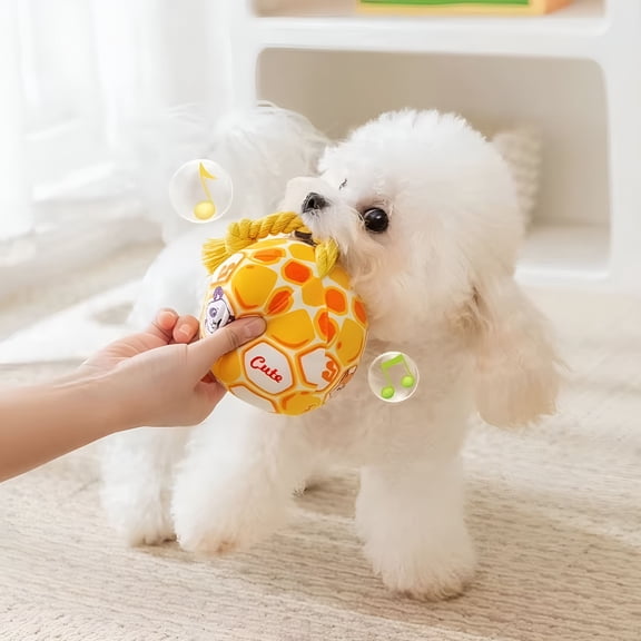BESTSKY Interactive Dog Toys for Small Dogs,Squeaky Plush Ball And Rope Chew Toys,Soft Stuffed Chew Toys for Puppies And Small Breeds