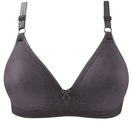 

Hfyihgf On Clearance Women s Full-Coverage Floral Print No Underwired Bra Non Padded Comfort Soft Cotton Minimizer Bras(Dark Gray L)