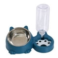 thumbnail image 2 of Comedero y bebedero elevado e inclinado para gatos y gatitos. Juego de comedero y bebedero para mascotas. Azul, 2 of 9