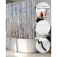 thumbnail image 5 of Split Shower Curtain for Transfer Bench, Blue Brown Forest Fabric Shower Curtains for Bathroom, Modern Oil Painting Art Tub Sliding Transfer Bench Waterproof Bath Curtains 72"x72", 5 of 9