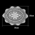 thumbnail image 2 of QueenTrade Handmade Crochet Lace Cotton Doily Coasters Elliptical Table Doilies 2pcs 9.8*13.8"-White, 2 of 6