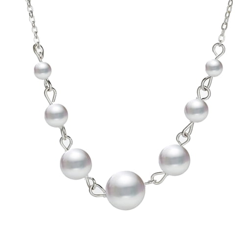 Natural Real Freshwater Pearl Necklace with 925 Silver Clasp 16.5 AA Luster Approx. Color White Personalized Gift 8.5 MM Shape Rice