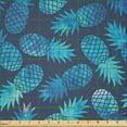 thumbnail image 2 of Ambesonne Pastel Fabric by the Yard Microfiber, Tropical Pineapple Blue, 2 Yards, Dark Blue Pale Blue, 2 of 2