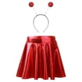thumbnail image 1 of Sholeno Tenue Alien pour Filles Jupe Plissée Métallique Pailletée avec Bandeau à Antennes Rouge 12, 1 of 5