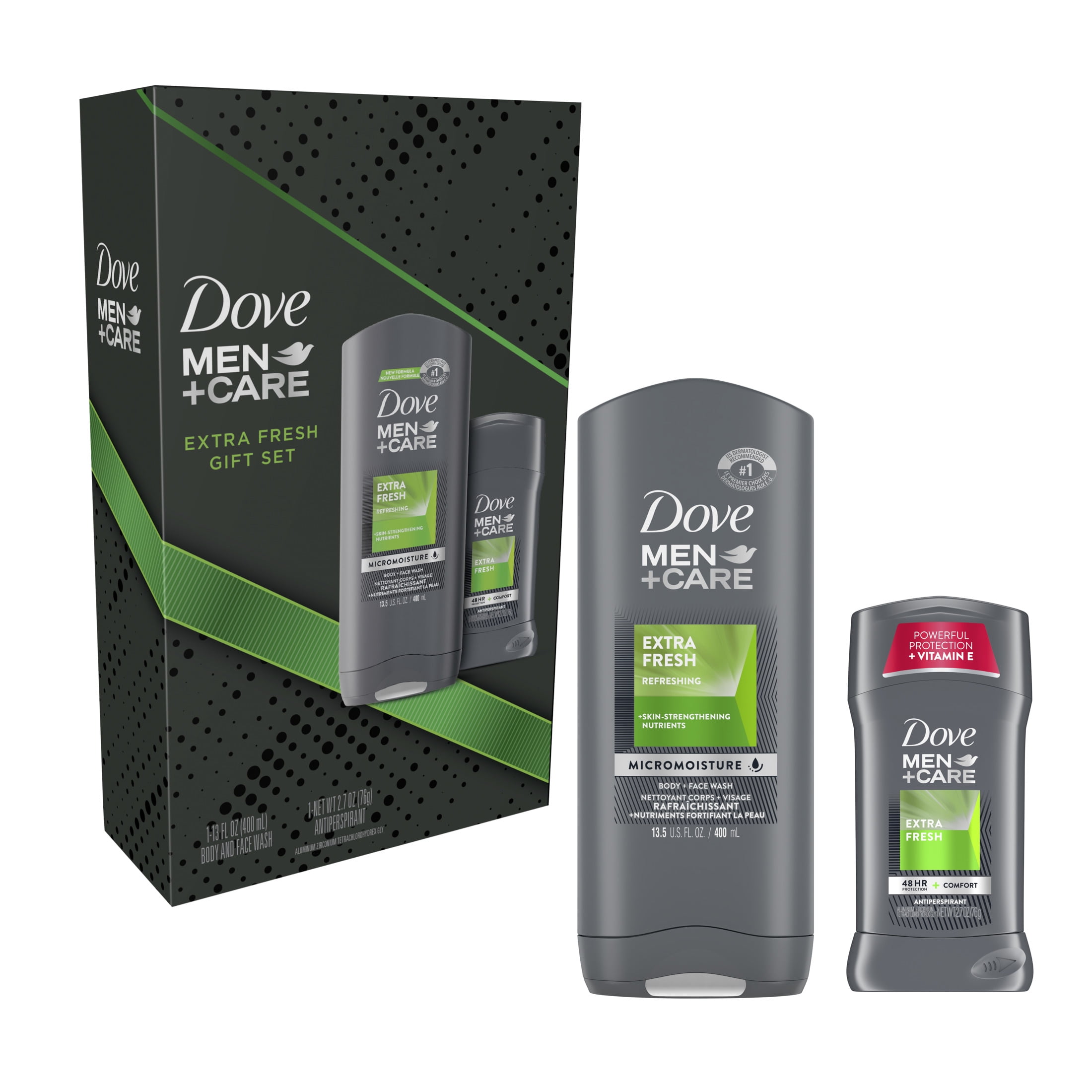 ($12 VALUE) Dove Men+Care Men's Extra Fresh Skin Care Gift Set, 2 Pack