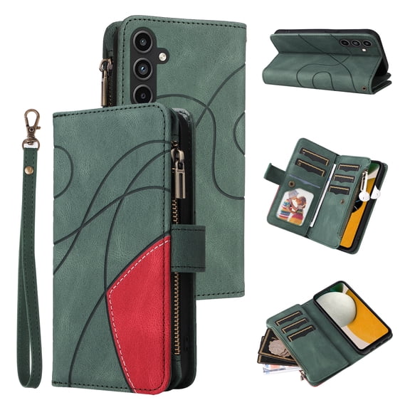 Flip Case for Samsung Galaxy A15 5G, PU Leather 2 Color Assorted Kickstand Function Shockproof Wallet Cover for Samsung Galaxy A15 5G
