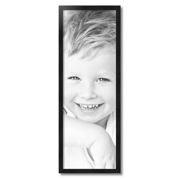 ArtToFrames 12x35" Black Picture Frame, Black Wood Poster Frame, with Regular Acrylic and 2 (FBPL-5141)