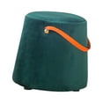 thumbnail image 1 of Rongfmy Pouf Rond Portable Tabouret Banc pour Changer de Chaussures avec Poignée Gain de Place Uni Vert Foncé, 1 of 9
