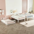 thumbnail image 3 of Harper & Bright Designs Triple Bunk Twin over Twin over Twin, Detachable Wood Bunk Bed with Ladder and Guardrail, Separate into 3 Beds, White, 3 of 13
