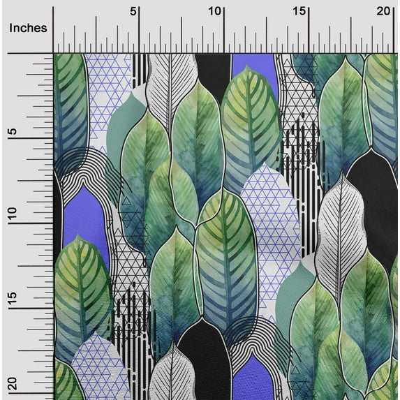 oneOone Viscose Jersey White Fabric Leaves Diy Clothing Quilting Fabric Print Fabric By Yard 60 Inch Wide
