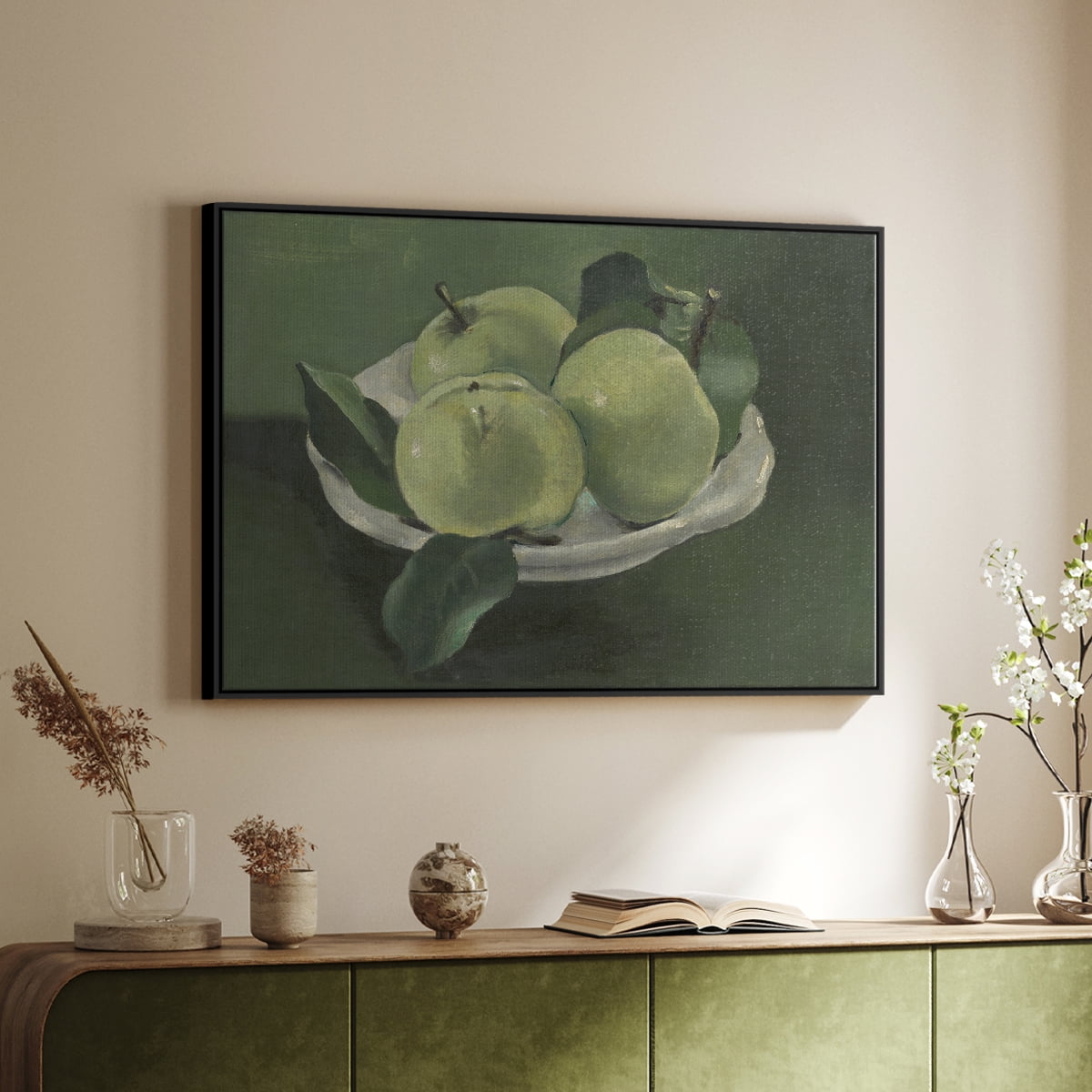 Vintage Botanical Print-LXXXVII By Wexford Home Framed in Black Wood Gallery Wrapped Canvas 25 in. x 37 in.