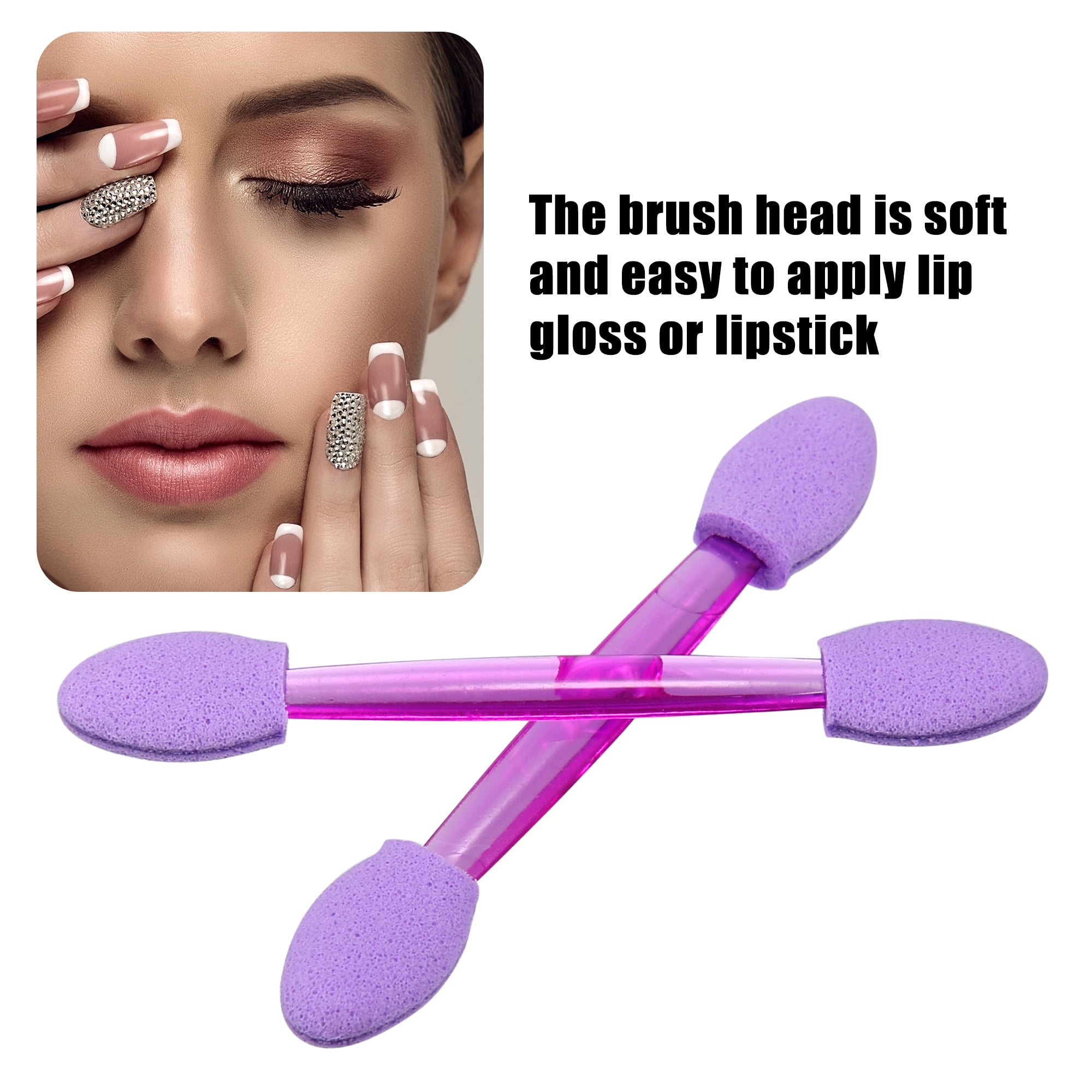 Unique Bargains 25 Pcs Dual Sided Eye Shadow Sponge Applicators with Container