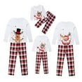 thumbnail image 2 of KOMOO Matching Christmas Pjs for Family Cartoon Deer Tops Plaid Pants Set Family Pajamas Sleepwear Nightwear, 2 of 9
