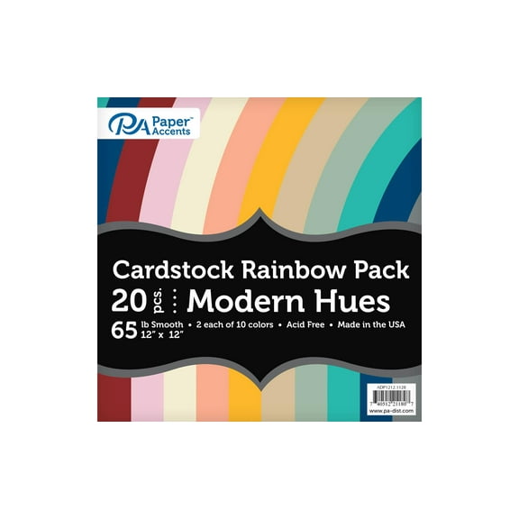 Variety Pk 12x12 20pc 65lb Rnbw Cdstk ModernHues