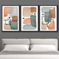 thumbnail image 2 of IDEA4WALL Framed Wall Art Print Set Retro 1960s Pastel Polygon Collage Abstract Shapes Illustrations Modern Decorative Multicolor Boho for Living Room, Bedroom, Office - 24"x36"x3 Black, 2 of 5