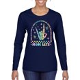 thumbnail image 2 of Wild Bobby Motherhood Some Days I Rock It Skeleton Hand Women Graphic Long Sleeve Tee, 2 of 6
