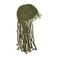 thumbnail image 1 of Gorro de ganchillo para mujer, hecho a mano, con decoración bohemia, gorro de viaje de punto con forma de calavera Verde oscuro, 1 of 7