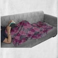 thumbnail image 6 of Pink and Grey Soft Flannel Fleece Blanket, Doodle Style Lace Swirled Circle Flower Pattern Ornamental Flourish, Cozy Plush for Indoor and Outdoor Use, 60" x 80", Fuchsia Magenta Grey, by Ambesonne, 6 of 6