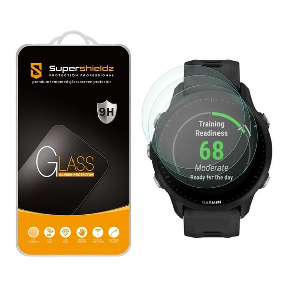 (3 Pack) Supershieldz Designed for Garmin Forerunner 955 / Solar Tempered Glass Screen Protector, Anti Scratch, Bubble Free