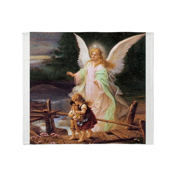 CafePress - Guardian Angel With Children On Bridge Throw Blank - Soft Fleece Throw Blanket, 50"x60" for All Ages