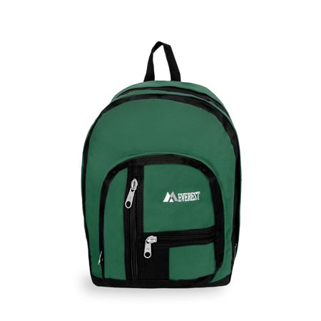 Everest Unisex Double Compartment 18" Backpack, Dark Green
