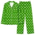thumbnail image 5 of XUNKUSGA Womens Pajamas Set Fashion Heart Printed 2 Piece Button Down Pjs Soft Long Sleeve Top and Pants Sleepwear Set Loose Lightweight Breathable Sleepwear for Women S-2XL Green, 5 of 6