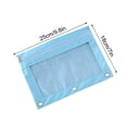 thumbnail image 3 of 3 Ring Binder Pencil Pouch - Large Clear Window Pen Case with Grommets, Waterproof Diamond-Weave Fabric, Heavy Duty Metal Zipper, 3 of 6