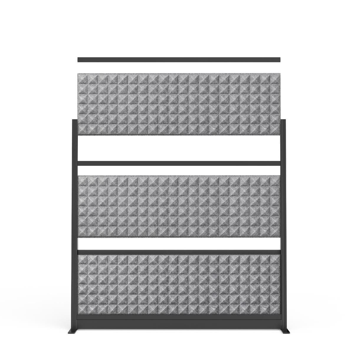 Luxor Studio Modular Wall Room Divider, 70" x 70", Black Frame, Freestanding
