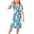 thumbnail image 1 of RXIRUCGD 2025 Vêtements d'Été pour Enfants 3-12 Ans Mode Couleur Unie Pyjamas Rêveurs Robe à Manches Courtes Col Rond, 1 of 5