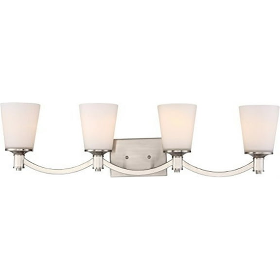 Nuvo 60-5874 - Laguna 4 Light Vanity - Brushed Nickel with White Glass