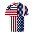 thumbnail image 3 of ALLLIST Short Sleeve Casual Tops for Men Blue Collared Independence Day T-Shirts Casual Printed Quarter Zip Men's T-Shirts, 3 of 5