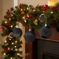 thumbnail image 3 of Northlight Shatterproof 4-Finish Christmas Ball Ornaments - 3" (75mm) - Jet Black - 16ct, 3 of 9
