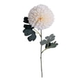 thumbnail image 2 of Large Artificial Chrysanthemum Flower, 22" Long 4" Head Faux Bloom for Wedding Table Centerpiece, Home Vase Decor, Creamy White, By Preplabs, 2 of 9