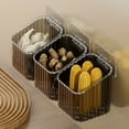 thumbnail image 7 of AYktou Kitchen Spice Rack, Ginger and Garlic Storage Basket Storage Boxes Wall-Mounted Food Preparation Box Kitchen Draining Container for Vegetable Excipients Seasoning Bottle, 7 of 7