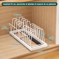 thumbnail image 2 of Organizador de Sartenes y Ollas Corredero Porta Sartenes de Cocina 10 Compartimentos Ajustables Metal Estante Tapas de Ollas Cajon Blanco Tofaney, 2 of 6