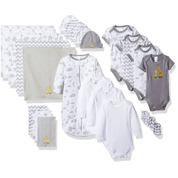 Spasilk Baby 23-Piece Essential Layette Set for Newborns, Gray