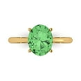 thumbnail image 2 of 2.5ct oval cut green Zircon 18k yellow gold Bridal Wedding Engagement Promise Anniversary Ring for Women size 10.5, 2 of 7