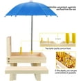 thumbnail image 3 of Urban Deco Squirrel Feeder Picnic Table with Umbrella, Wooden Squirrel Feeders for Outside with Corn Cobs, Cute Chipmunk Feeder with Solid Structure for Squirrel Gift (Blue), 3 of 7