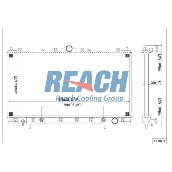 REACH 41-2024 Radiator for 95-99 Mitsubishi Eclipse, Automotive Radiator Replacement Part