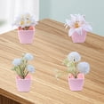 thumbnail image 6 of deevoka 4 Pieces Artificial Flowers Potted Fake Potted Plants for Housewarming Shelf White, 6 of 9
