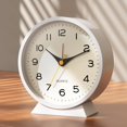 thumbnail image 1 of AYRELY® 11.5cm Analog Alarm Clock,Small Retro Desk Clock Battery Operated,Slient Metal Table Clock with Light for Living Room Decor,Bedroom,Bedside,Shelf(White), 1 of 7