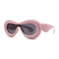 thumbnail image 2 of Womens Unique Balloon Thick Racer Shield Retro Sunglasses Pink Black, 2 of 4