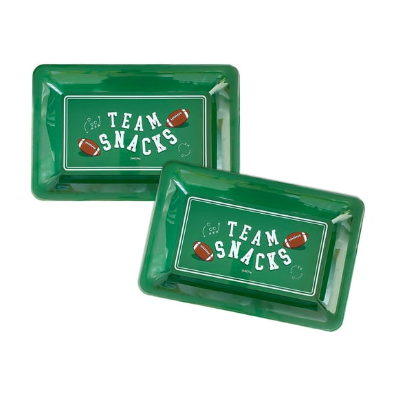 Packed Party 'Team Snacks' 14" Green Serving Plater, 2 Ct.
