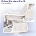 thumbnail image 4 of Krikacy Outdoor Swivel Rocker Patio Rocking Chair Wicker Rocking Chair Rattan Furniture Swivel Glider Lounge Chair for Deck Porch Pool,Off-White/Grey, 4 of 8