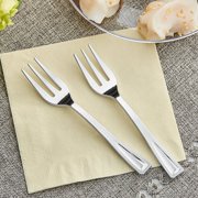Visions 5 Silver Plastic Tasting Fork - 400/Box