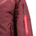 thumbnail image 2 of Men's Premium Multi Pocket Water Resistant Padded Zip Up Flight Bomber Jacket (Burgundy,S), 2 of 2