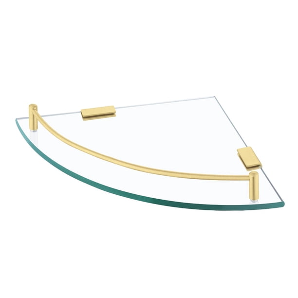 Estante Esquinero KES BGS2101A-BZ para Baño de Vidrio Templado Dorado