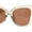 Beige - Brown, variant on Womens Metal Chain Arm Large Thick Cat Eye Sunglasses Beige - Brown
