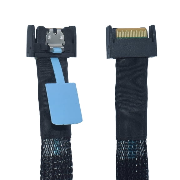 LetLinkSo PCIe 5.0 MCIO 4i to MCIO x4 Cable Straight Male SFF-TA-1016 38pin, 1.6ft (50cm)