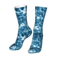 thumbnail image 6 of Bingfone Blue Tie Dye Prirnt Women's Men's Fun Pattern and Solid Crew Socks-1 Pair Pack-Cool & Classic Novelty Design Gifts, 6 of 7